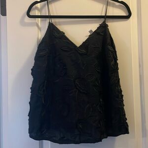 Black Floral Spaghetti Strap Top